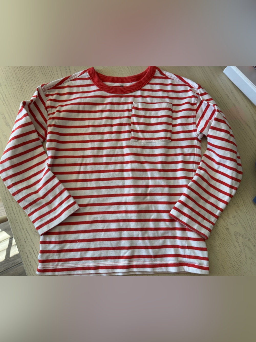 H&M Orange and White Striped Long-Sleeve Kids long sleeve Top